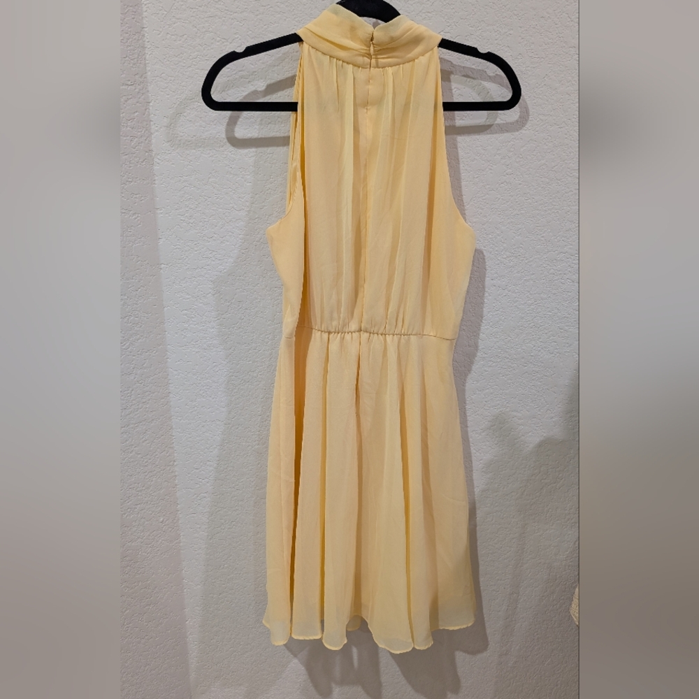 NWT WHBM Butter Yellow Halter Mini Dress - Picture 7 of 9